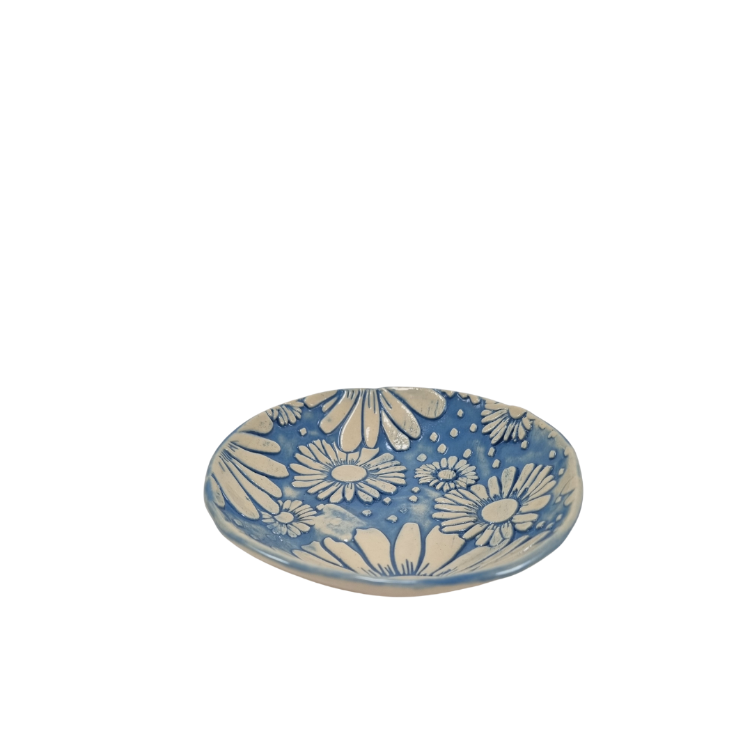 Daisy Ceramic Bowl Blue