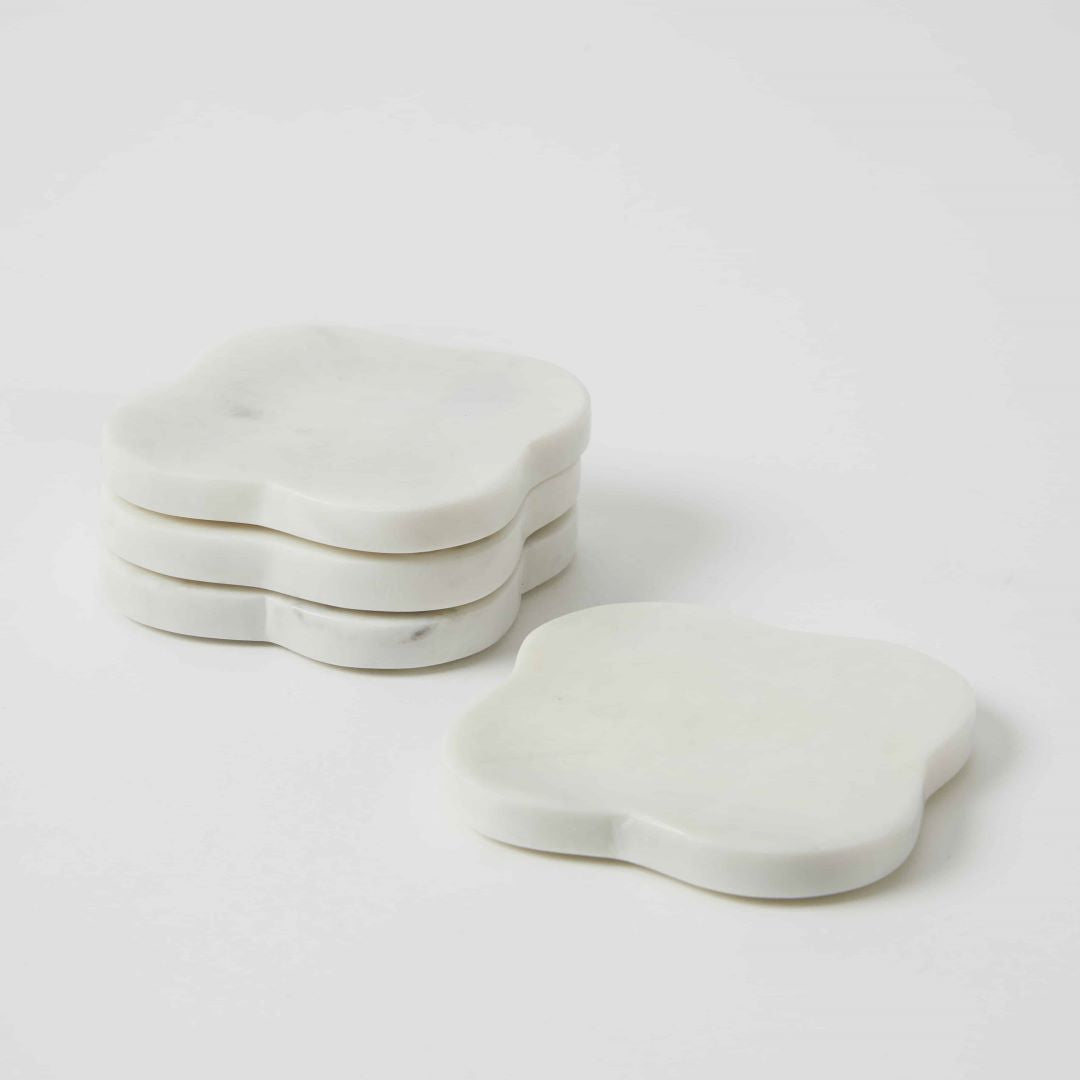 Allegra Marble Coasters Set - White