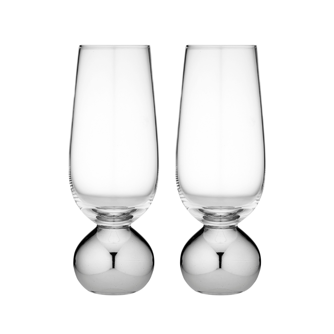 Astrid Silver 2 Pk Champagne Glass