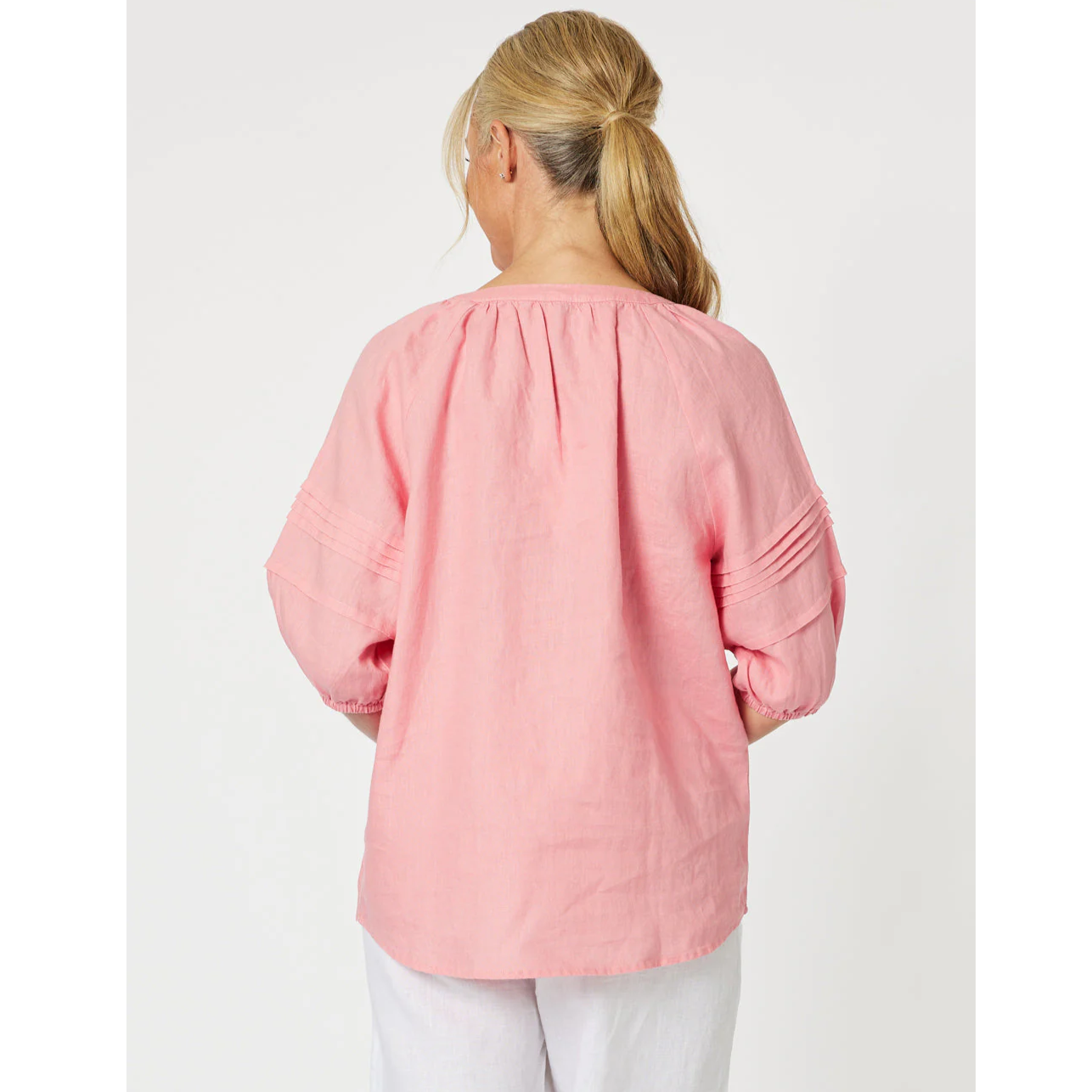 Diana Detail Sleeve Top - Coral