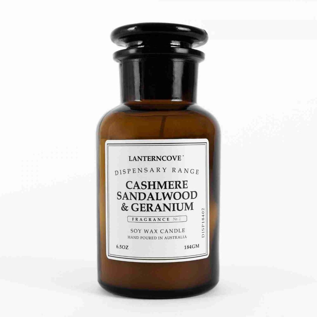 Dispensary Soy Wax Candle – Cashmere Sandalwood + Geranium 6.5oz