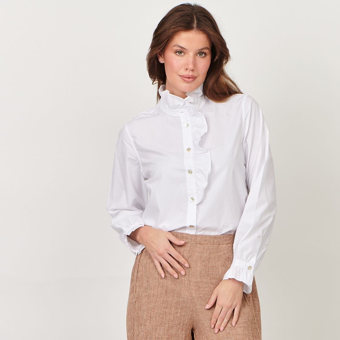 Juliette White Frill Shirt