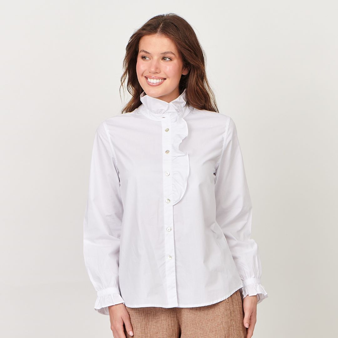 Juliette White Frill Shirt