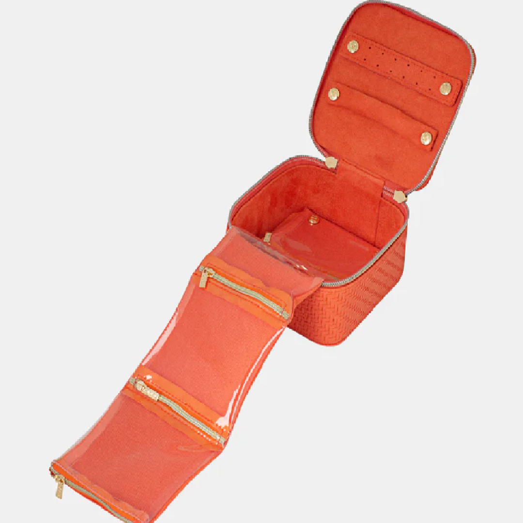 Herringbone Jewellery Cube Tangerine