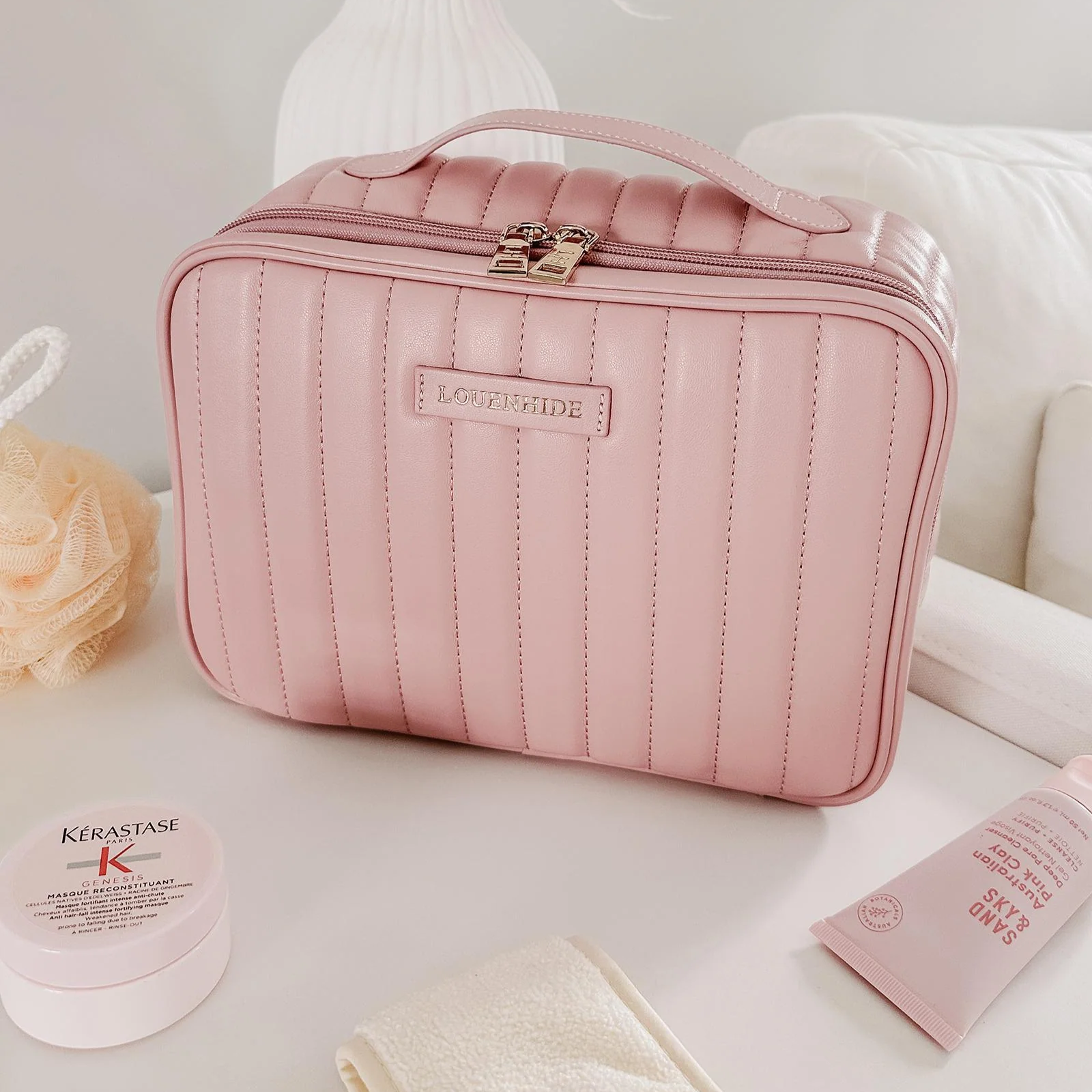 Maggie Cosmetic Case - Pale Pink