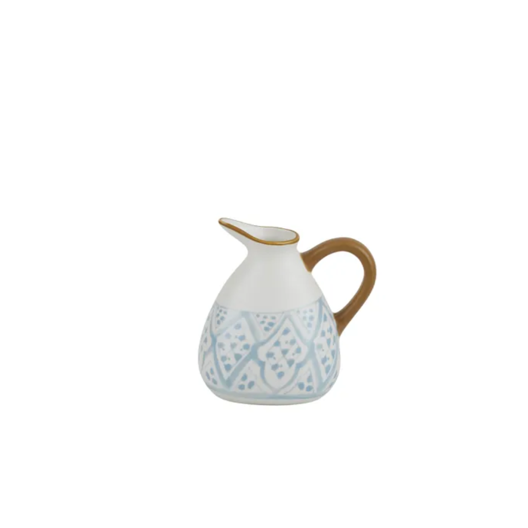 Moroccan Blue Ceramic Oil Bottle