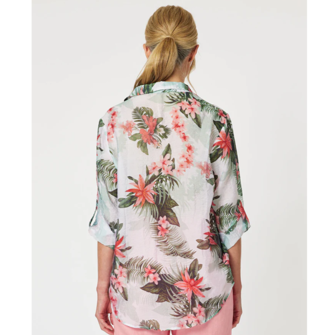 Paradise Print Shirt - Khaki