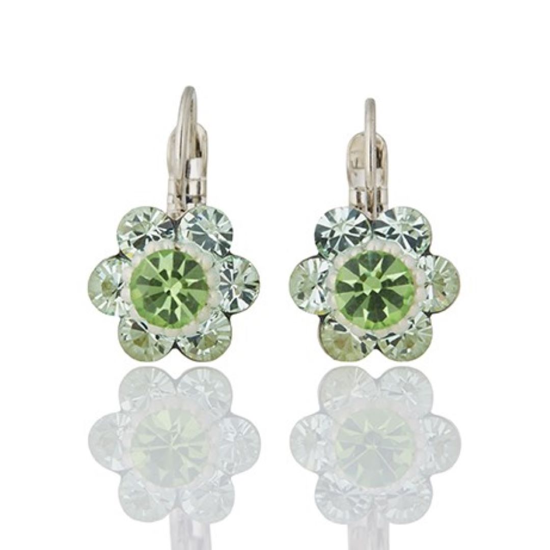 Petite Crystal Flower ER Lt Green