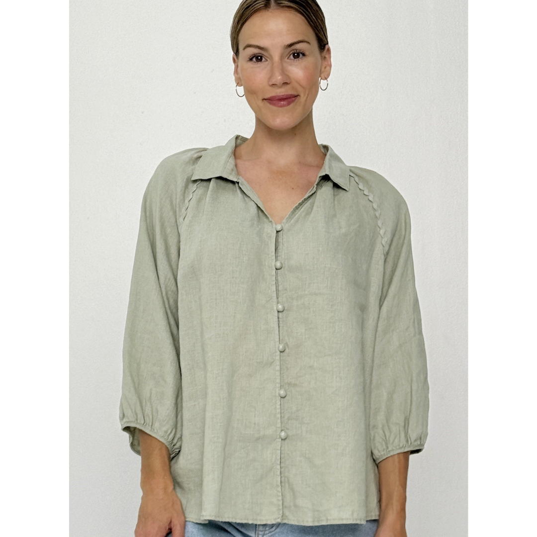 Roamer Linen Shirt Sage