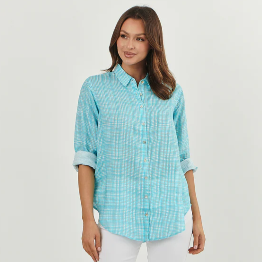 Turquoise Boyfriend Shirt