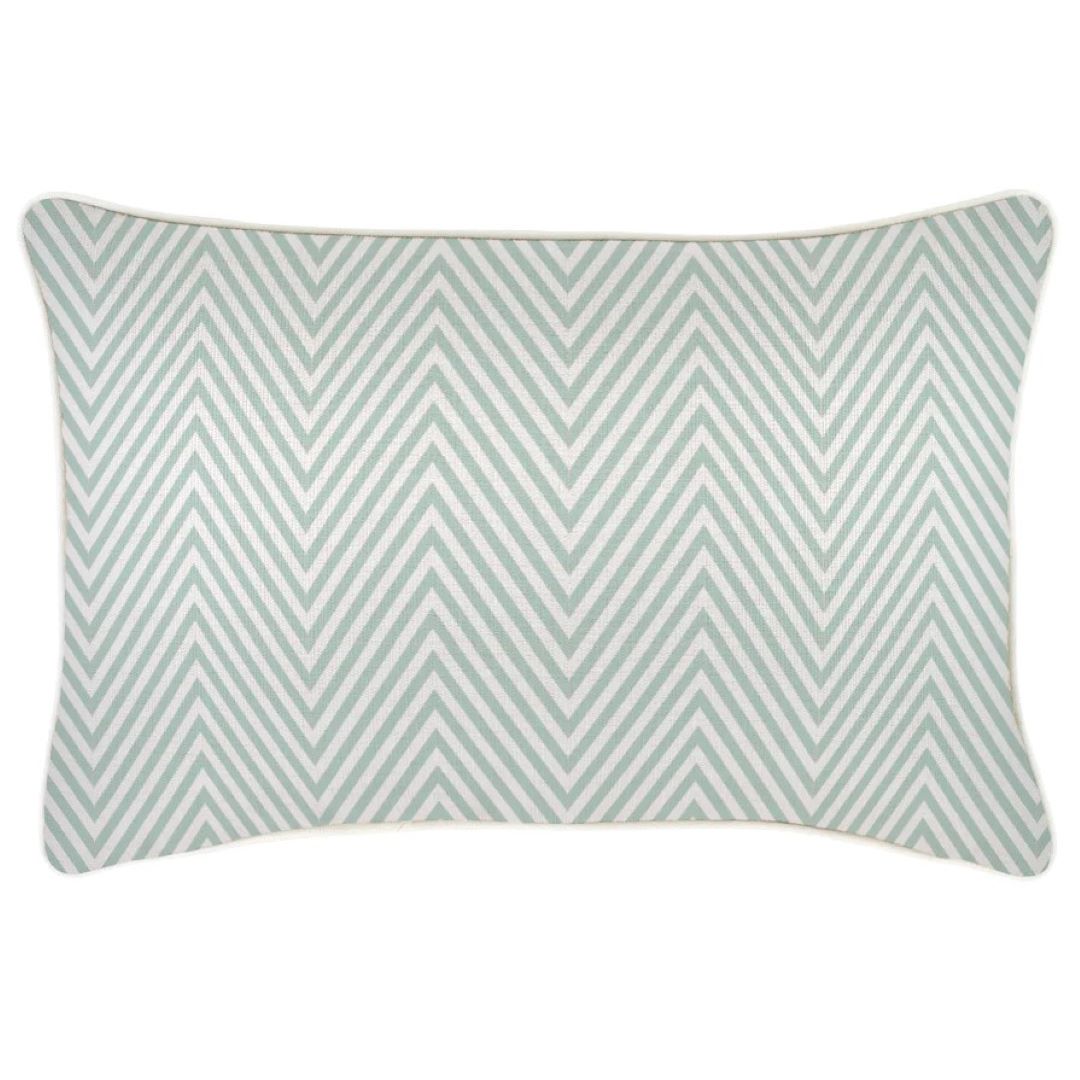 Zig Zag Mint 35 x 50 Outdoor Cushion