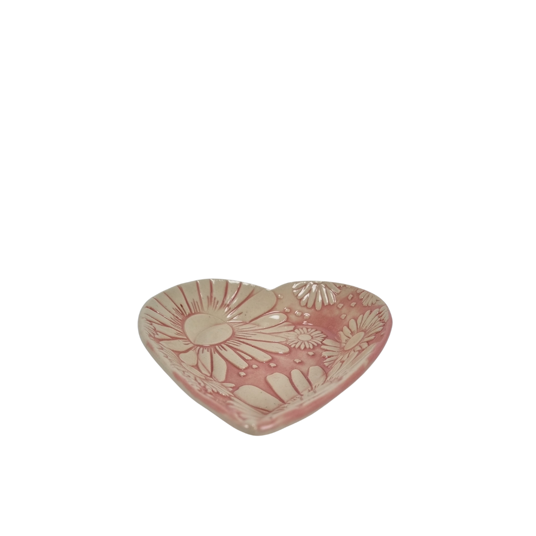 Daisy Ceramic Heart Bowl Blush