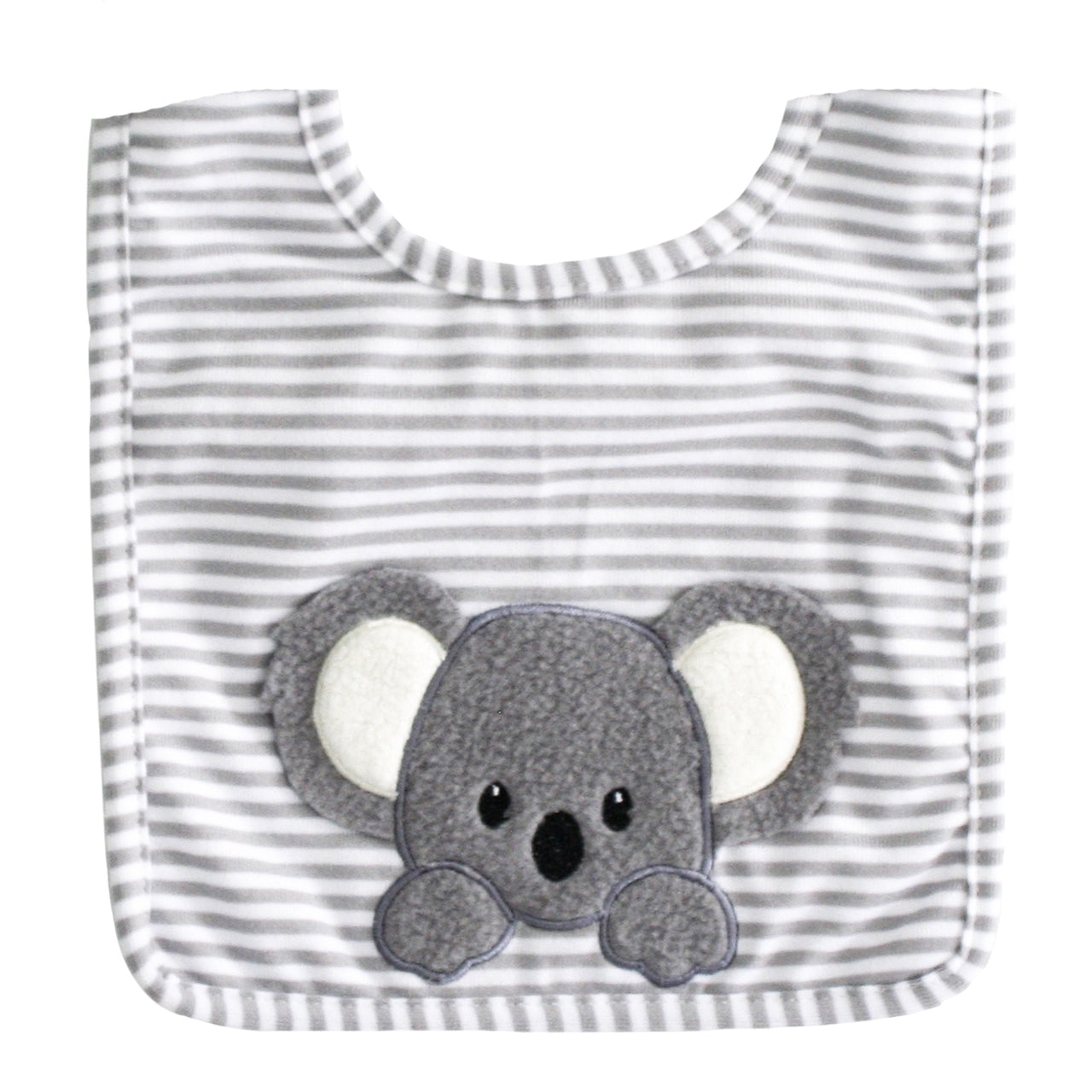 Baby Koala Bib Grey Stripe