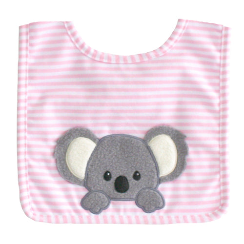 Baby Koala Bib Pink Stripe