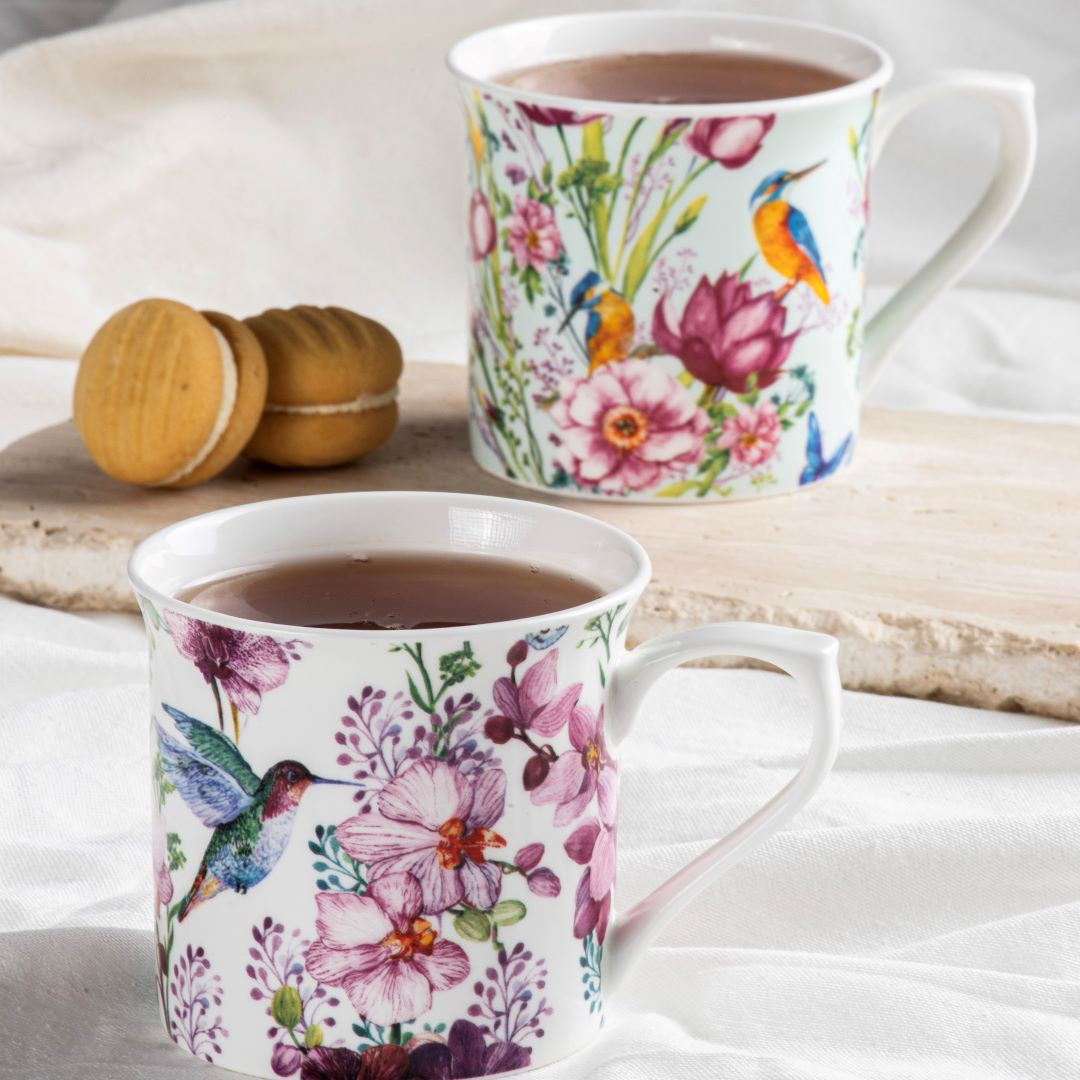 Birds & Blooms Mug - Sage