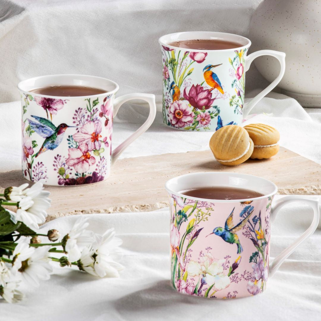 Birds & Blooms Mug - Peach