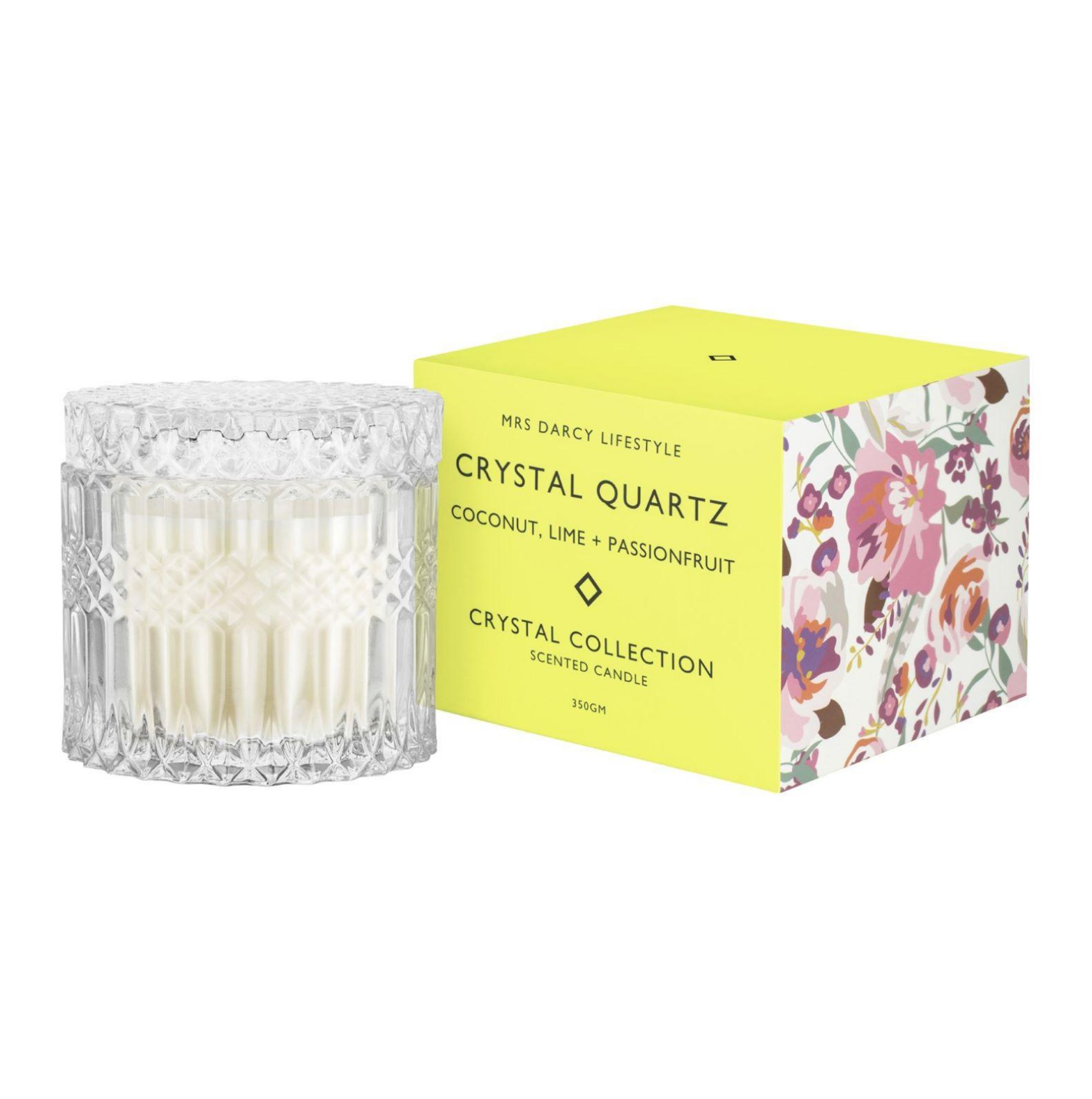 Crystal Quartz + Coconut, Lime & Passionfruit Candle - Large