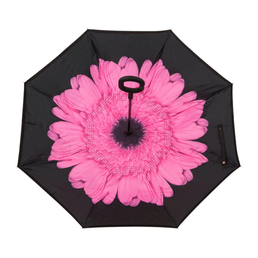 Reverse Umbrella - Pink Gerbera