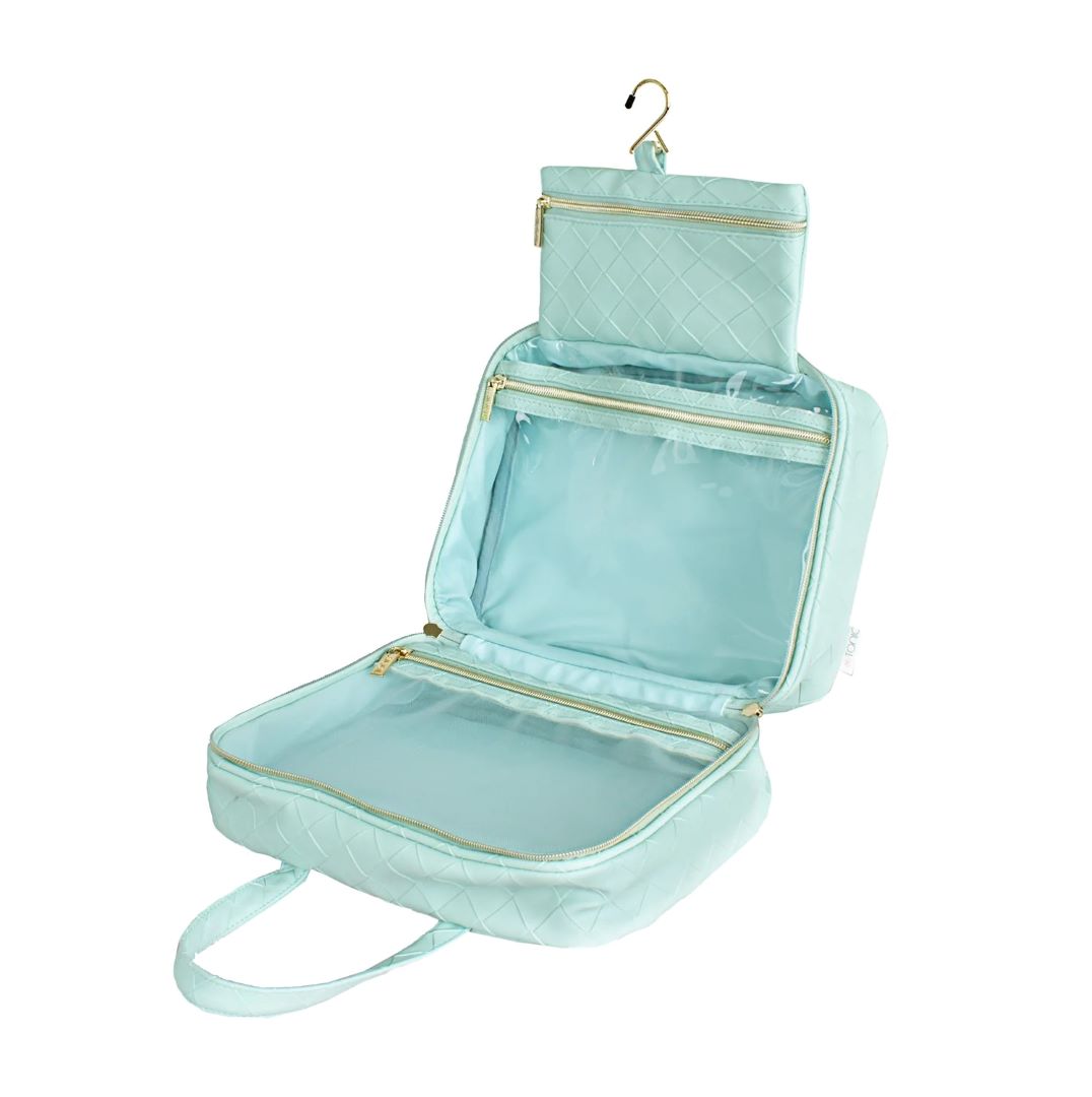 Woven Hanging Cosmetic Bag Teal