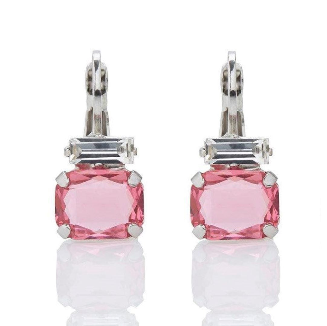 Pink Rectangle & Baguette Crystal ER