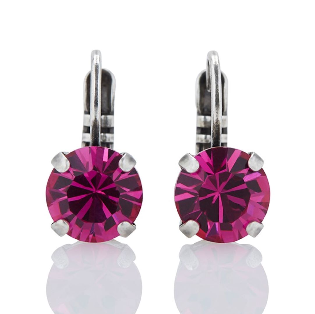 Austrian Crystal Drop Earring Fuchsia