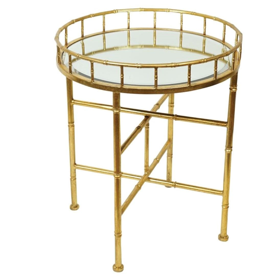 Gold Bamboo Iron Round Table