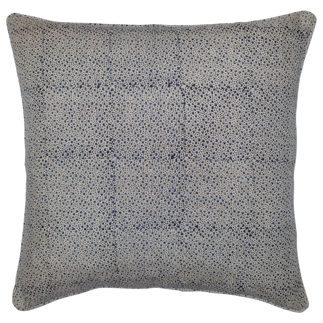 Pale Blue Flowers Organic Linen Cushion Cover