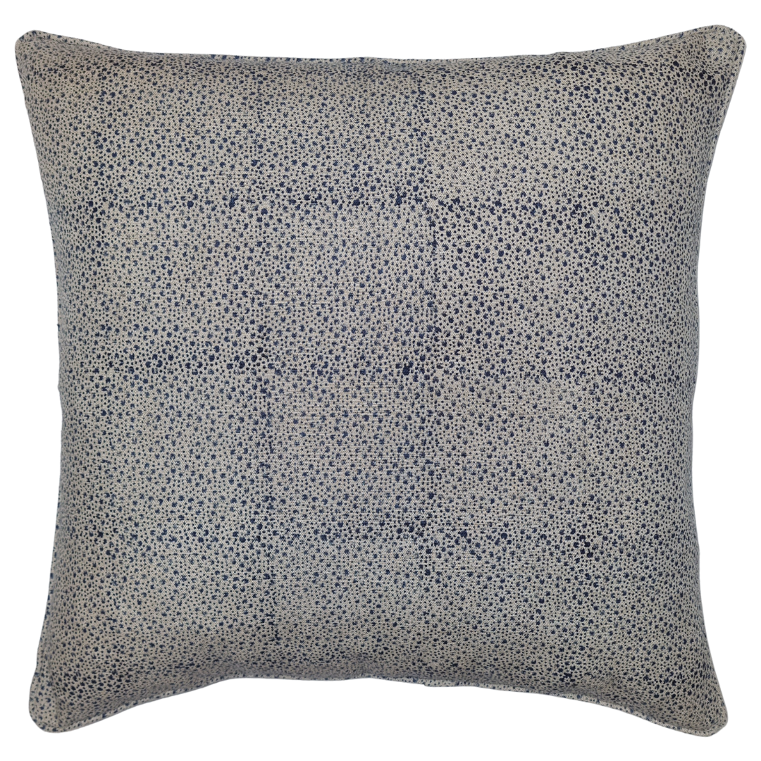 Pale Blue Flowers Organic Linen Cushion 55 x 55