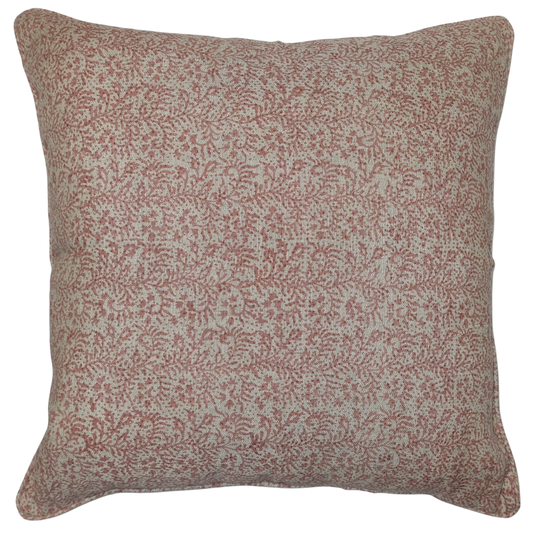Pink Floral Organic Linen Cushion Cover