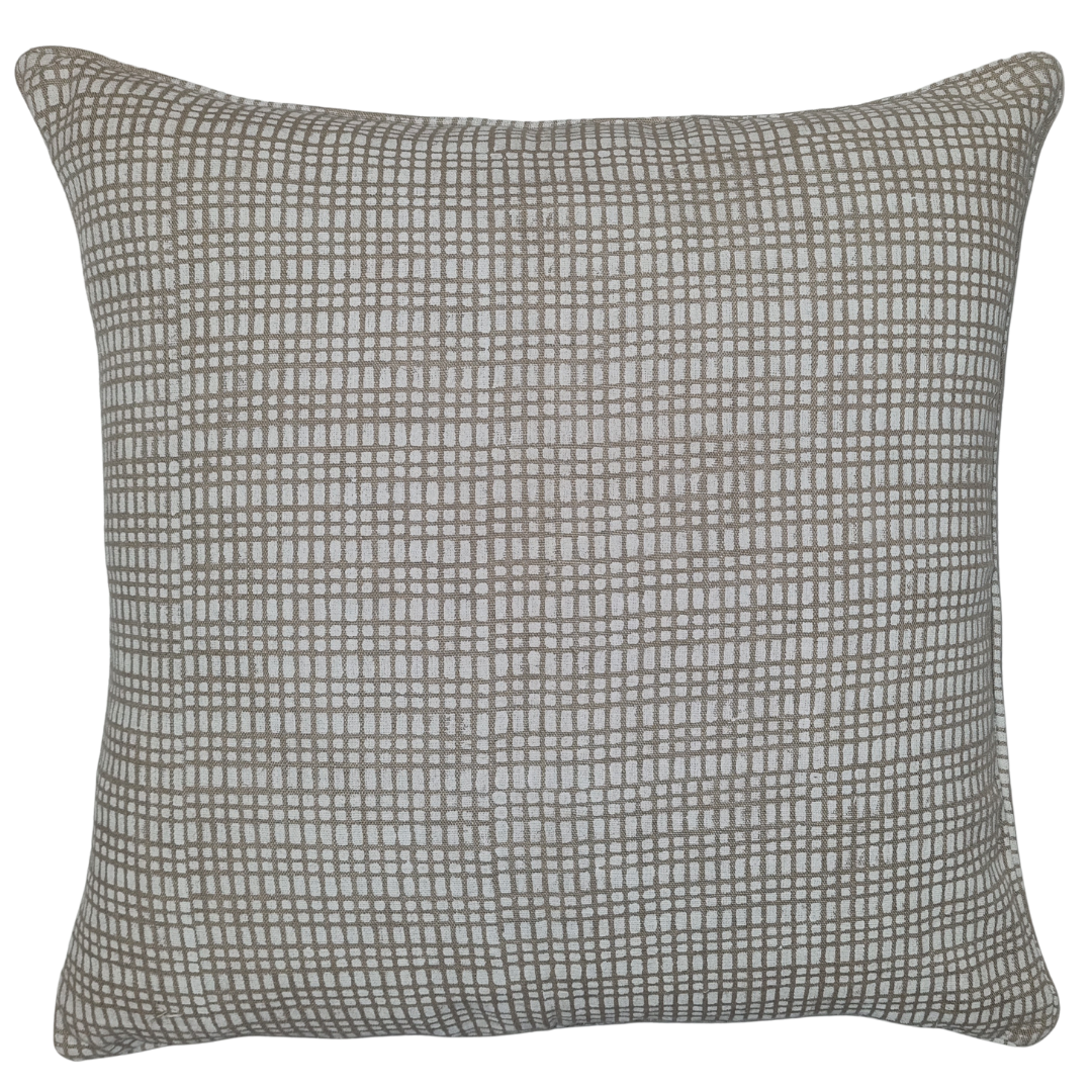 White Dot Dash Organic Linen Cushion Cover