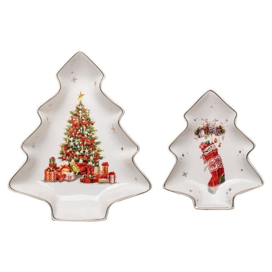 Spirit of Christmas Tree Set of 2 Platter
